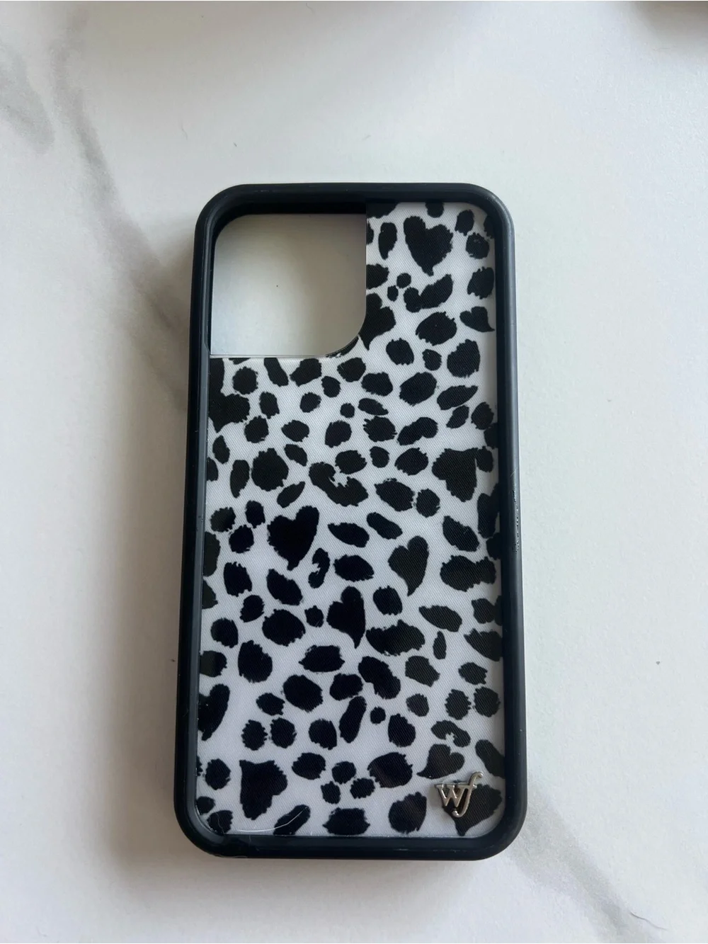 Wildflower Black & White Leopard Print iPhone 13 Pro Max case